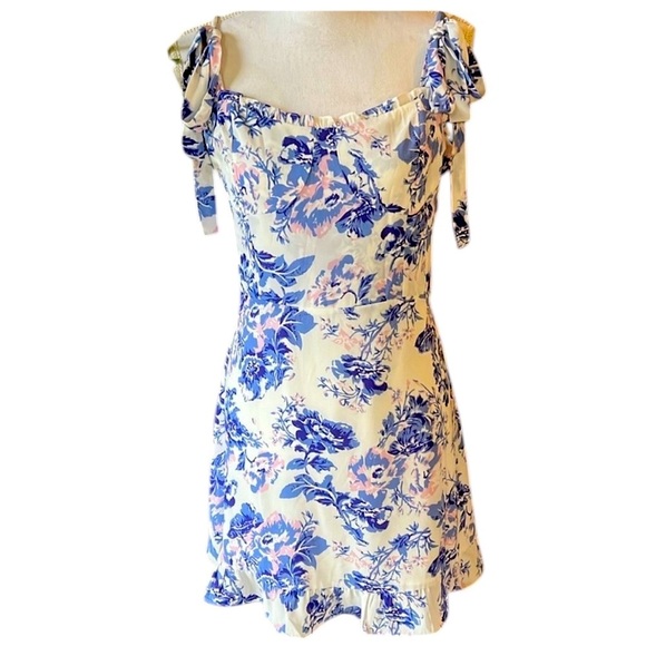 Aqua lady sundress, long hidden zipper large wrinkle free ties at shoulders - Picture 1 of 15